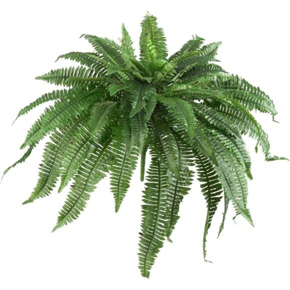 Nearly Natural 48-in Artificial Boston Fern, Set of 2, Large Hanging Fake Plant - Picture 2 of 7